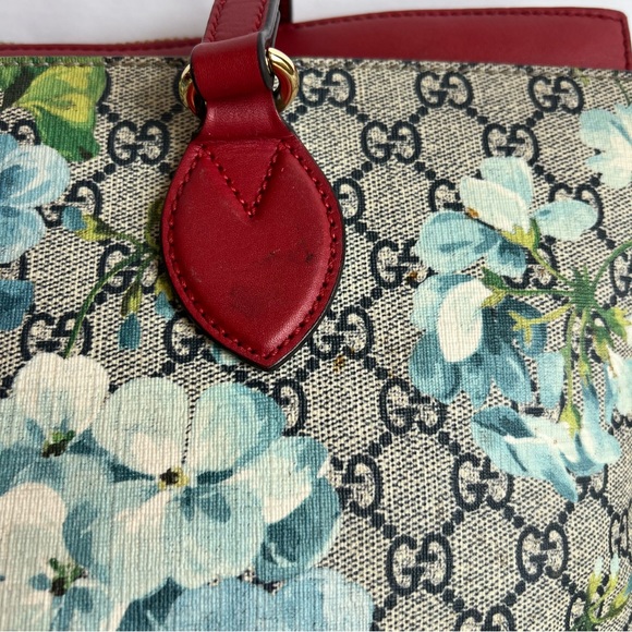 Gucci GG Supreme Blossoms Floral Red Tote Shoulder Bag - Picture 10 of 16